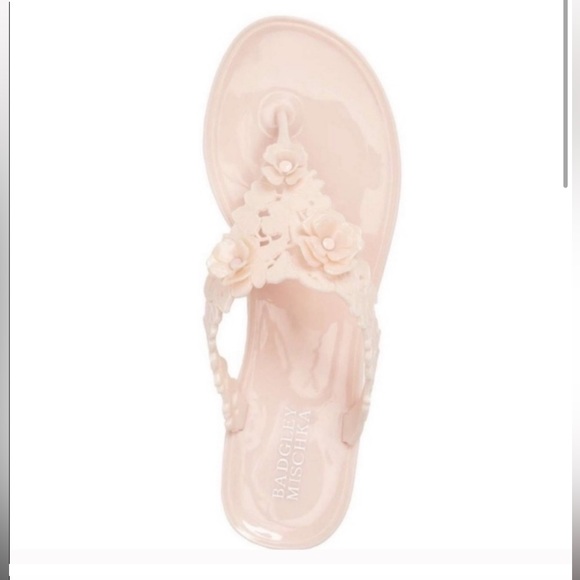 Badgley Mischka Light Pink Bali Jelly Flip Flops - Picture 2 of 5